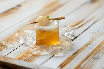 Iced Lychee Tea on Mini Glass