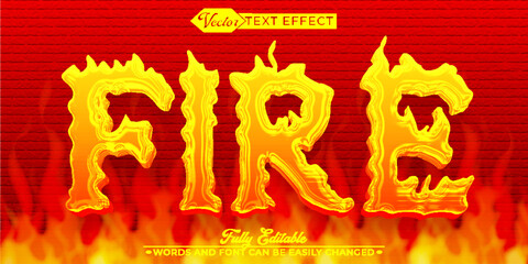 Hot Fire Vector Editable Text Effect Template
