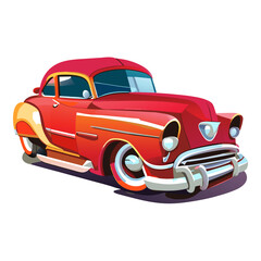 Red car in cartoon style