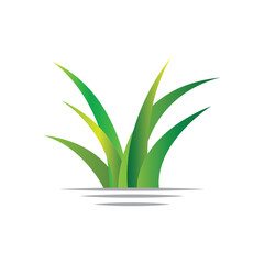 Obraz na płótnie Canvas Green Grass Logo Design, Farm Landscape Illustration, Natural Scenery Vector