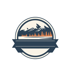 Mountain Vector Logo White Orange Blue