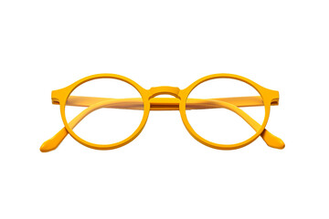Fototapeta premium Yellow child eyeglasses over white transparent background
