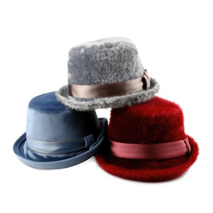 Hats , Christmas themed, isolated on transparent background, PNG