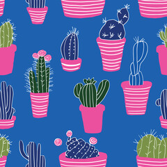 Seamless Colorful Cactus Pattern.

Seamless pattern of Cactus in colorful style. Add color to your digital project with our pattern!