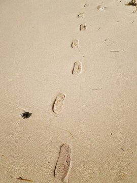 Footsteps in beach