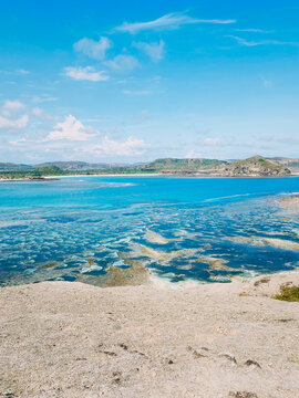 lombok beach with sky and clouds