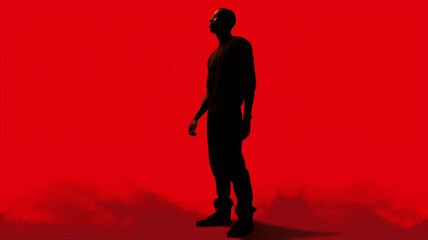 silhouette of a person looking up