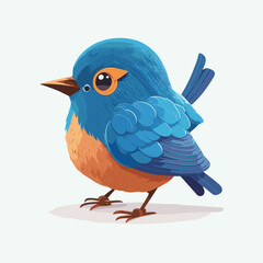vector cute bluebird cartoon style