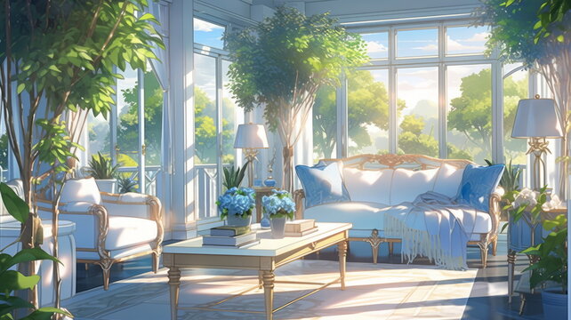 エレガントなソファがある部屋,Generative AI AI画像