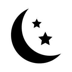 Moon and stars icon. Vector illustration. EPS 10.