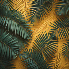 abstract Lively tropical background with a soft light and palm tree leaves.