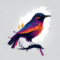 Fototapeta premium a silhouette design of a bird , t- shirt art, vector art, bright bold colorful