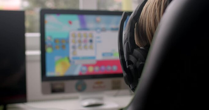 Education learning computer monitor allows teenager access various educational resources, online learning materials programs. They can use monitor study different subjects, complete assignments