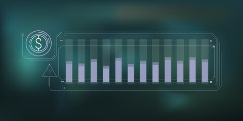 Abstract simple infographic of stable dollar price.