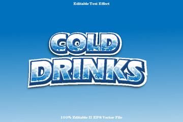 Gold Drinks Editable text effect