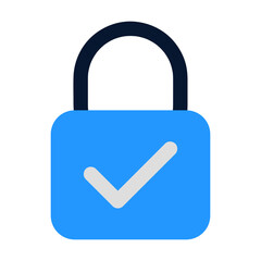 Padlock icon isolated on white background. Flat design, Clean and Minimal style