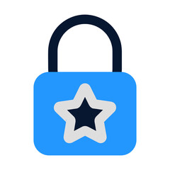 Padlock icon isolated on white background. Flat design, Clean and Minimal style