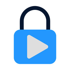 Padlock icon isolated on white background. Flat design, Clean and Minimal style