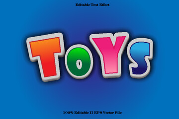 TOYS Editable Text Effect 3d Emboss Gradient Style