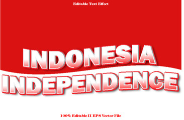 Indonesia Independence Editable Text Effect 3d Emboss Gradient Style