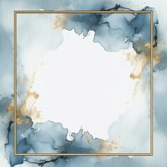 Watercolor frame for design with color splash, AI Generation