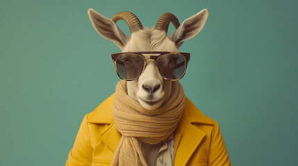 Generative AI, Funky Antelope: Stylish Shades on a Pastel Playground