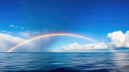 Sunny Sky with Rainbow and Ocean