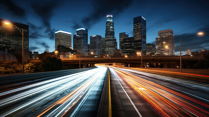 Fototapeta na wymiar Capturing the Dynamic Energy of Urban Traffic. Generative Ai