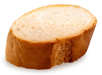 Baked delicious baguette bread isolated on white background, Baguette bread on white With work path.