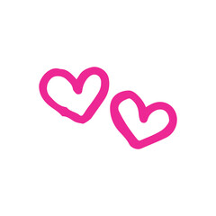 two pink heart isolated