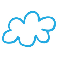 blue cloud icon doddle element