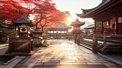 Immerse in the Rich Heritage of Kyoto Temples. Generative Ai - obrazy, fototapety, plakaty