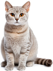 American Shorthair cat breed, high resolution, smiling face, on white background