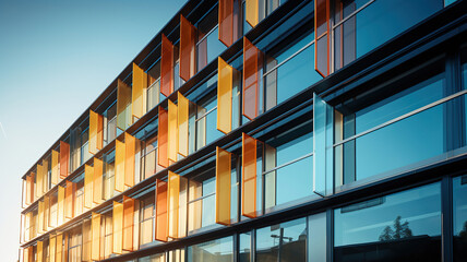 Modern Architecture in Vibrant Shades. Generative Ai