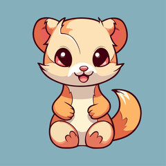 Cute Ferret Cartoon Character: Perfect for Children's Products and Wildlife-themed Designs!