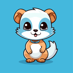 Cute Ferret Cartoon Character: Perfect for Children's Products and Wildlife-themed Designs!