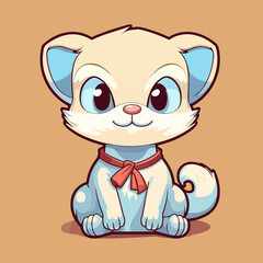 Cute Ferret Cartoon Character: Perfect for Children's Products and Wildlife-themed Designs!