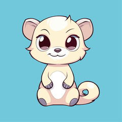 Cute Ferret Cartoon Character: Perfect for Children's Products and Wildlife-themed Designs!