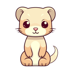 Cute Ferret Cartoon Character: Perfect for Children's Products and Wildlife-themed Designs!
