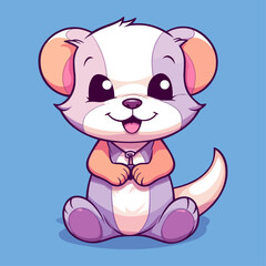 Cute Ferret Cartoon Character: Perfect for Children's Products and Wildlife-themed Designs!