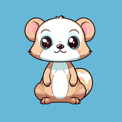 Cute Ferret Cartoon Character: Perfect for Children's Products and Wildlife-themed Designs!