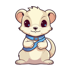 Cute Ferret Cartoon Character: Perfect for Children's Products and Wildlife-themed Designs!