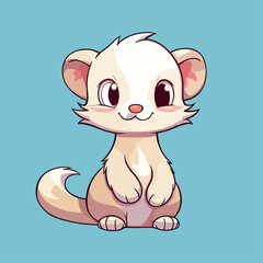 Cute Ferret Cartoon Character: Perfect for Children's Products and Wildlife-themed Designs!