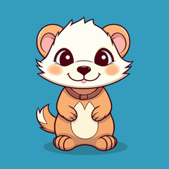 Cute Ferret Cartoon Character: Perfect for Children's Products and Wildlife-themed Designs!