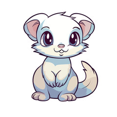 Cute Ferret Cartoon Character: Perfect for Children's Products and Wildlife-themed Designs!