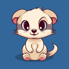 Cute Ferret Cartoon Character: Perfect for Children's Products and Wildlife-themed Designs!