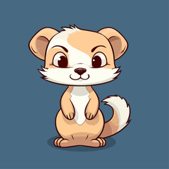 Cute Ferret Cartoon Character: Perfect for Children's Products and Wildlife-themed Designs!