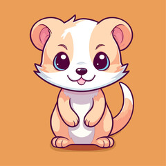 Cute Ferret Cartoon Character: Perfect for Children's Products and Wildlife-themed Designs!