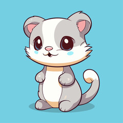 Cute Ferret Cartoon Character: Perfect for Children's Products and Wildlife-themed Designs!
