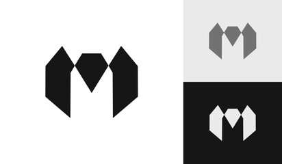 Obraz premium Letter M initial with diamond logo design